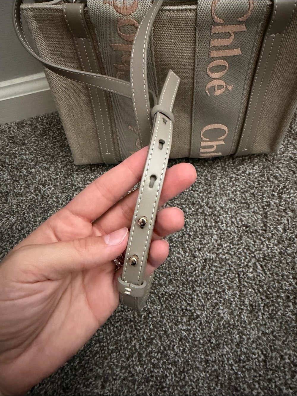 Chloé Small Woody Tote in Vintage Khaki - Picture 13 of 16